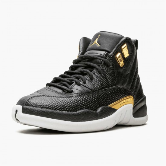 Stockx Air Jordan 12 Retro Reptile AJ12 AO6068 007 Black Metallic Gold White Sneakers