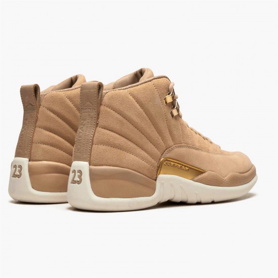 Stockx Air Jordan 12 Retro Vachetta Tan AJ12 AO6068 203 Bordeaux Sail Metallic Silver Sneakers