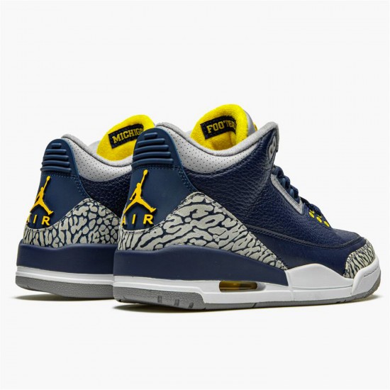 Stockx Air Jordan 3 Retro Michigan AJ3 820064 Black University Gold Cement G AJ3 Sneakers