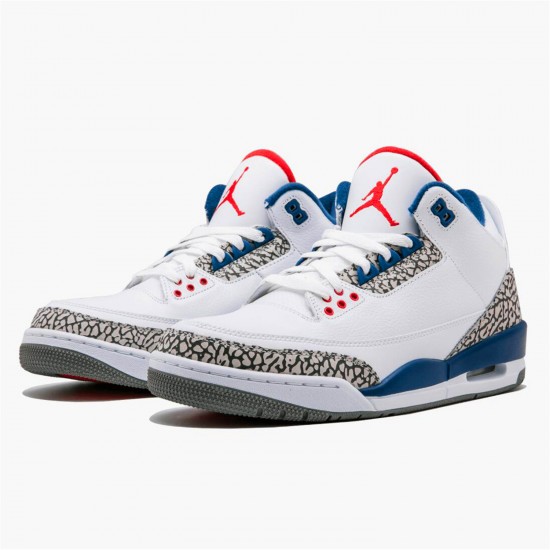 Stockx Air Jordan 3 Retro OG True Blue 854262 106 White Fire Red J3 Sneakers