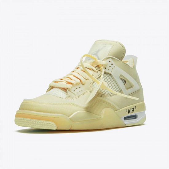 Stockx Air Jordan 4 Retro Off White Sail Sneakers Sail Muslin White Black CV9388 100