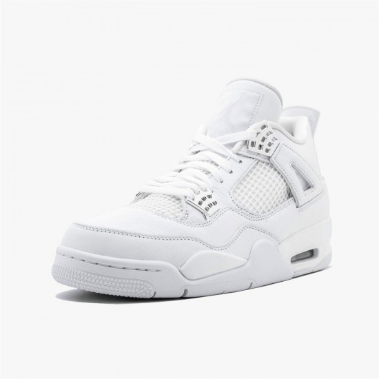 Stockx Air Jordan 4 Retro Pure Money 308497 100 White Metallic Silver AJ4 Sneakers