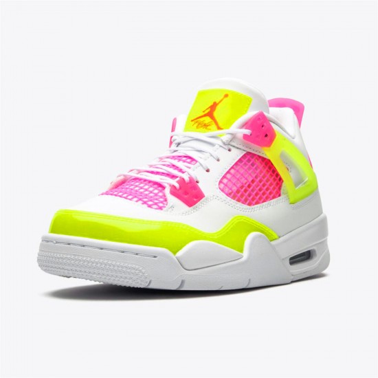 Stockx Air Jordan 4 Retro White Lemon Pink CV7808 100 Venom Pink Blast AJ4 Sneakers