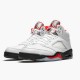 Stockx Air Jordan 5 Retro Fire Red Silver Tongue True White Black DA1911 102 AJ5 Sneakers