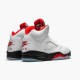 Stockx Air Jordan 5 Retro Fire Red Silver Tongue True White Black DA1911 102 AJ5 Sneakers