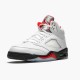 Stockx Air Jordan 5 Retro Fire Red Silver Tongue True White Black DA1911 102 AJ5 Sneakers