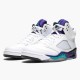 Stockx Air Jordan 5 Retro Grape White New Emerald Grp Ice Blk Sneakers 136027 108 AJ5 Sneakers