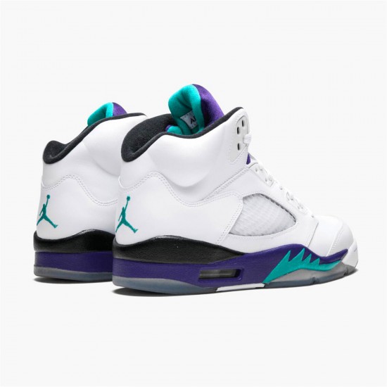 Stockx Air Jordan 5 Retro Grape White New Emerald Grp Ice Blk Sneakers 136027 108 AJ5 Sneakers