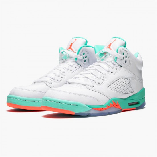 Stockx Air Jordan 5 Retro Light Aqua White Crimson Pulse Light Aqua 440892 100 AJ13 Sneakers