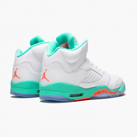 Stockx Air Jordan 5 Retro Light Aqua White Crimson Pulse Light Aqua 440892 100 AJ13 Sneakers