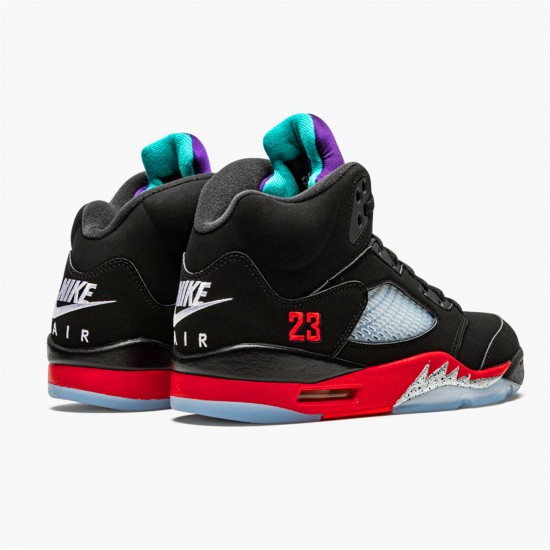 Stockx Air Jordan 5 Retro Top 3 Black Fire Red Grape Ice New E CZ1786 001 AJ5 Sneakers