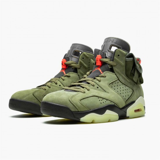 Stockx Travis Scott x Air Jordan 6 Retro Olive CN1084 200 Medium Olive Black AJ6 Black Sneakers